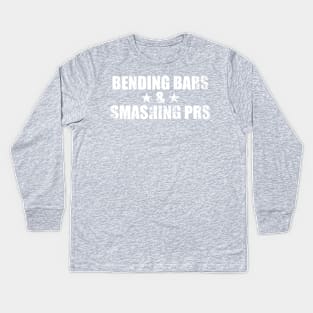 Bending Bars & Smashing PRs Kids Long Sleeve T-Shirt